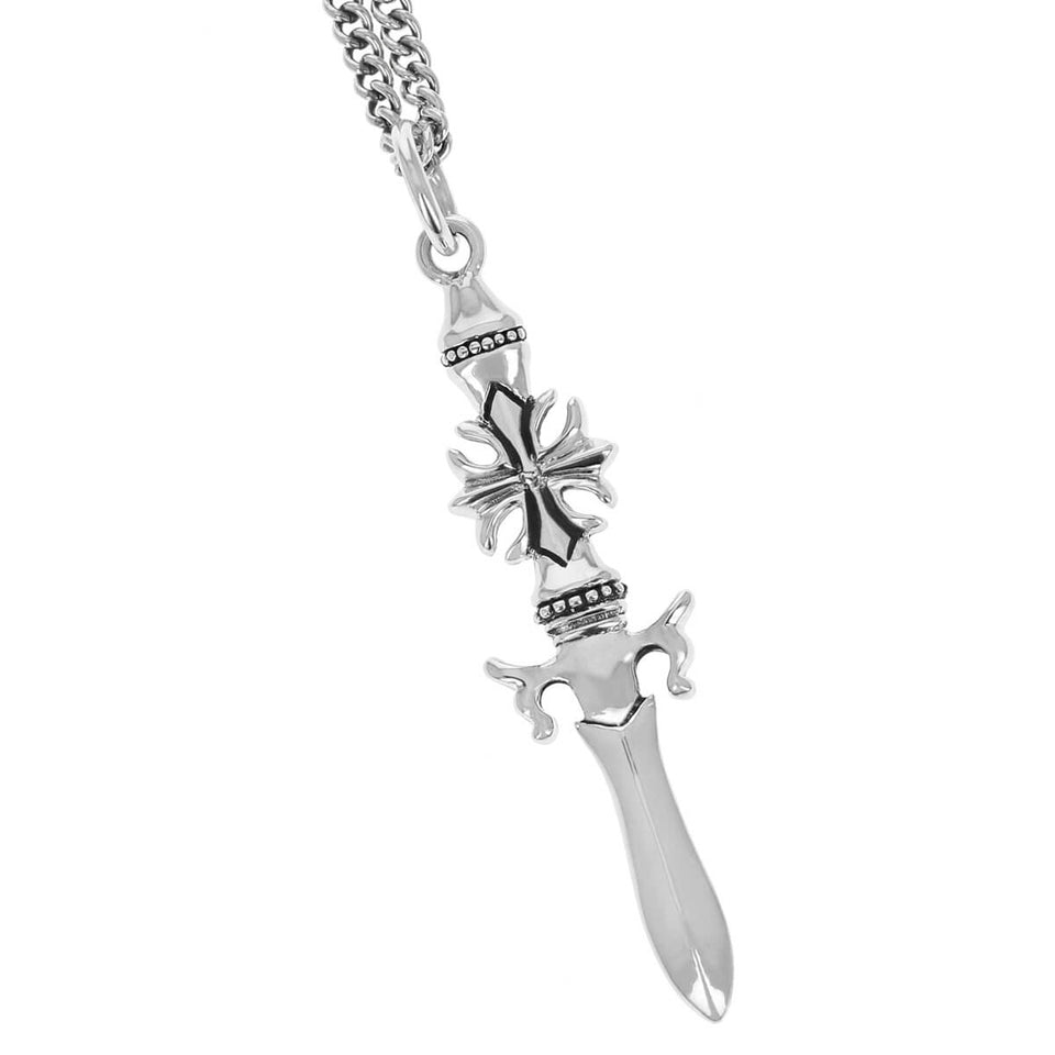 MB CROSS DAGGER Necklace for Men by King Baby in Sterling Silver