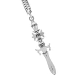 MB CROSS DAGGER Necklace for Men by King Baby in Sterling Silver - Back Side