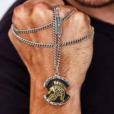 SPARTAN SHIELD NECKLACE for Men in Silver and Gold Alloy by King Baby