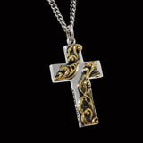GOLD SCROLL CROSS Pendant Chain for Men by King Baby Studio
