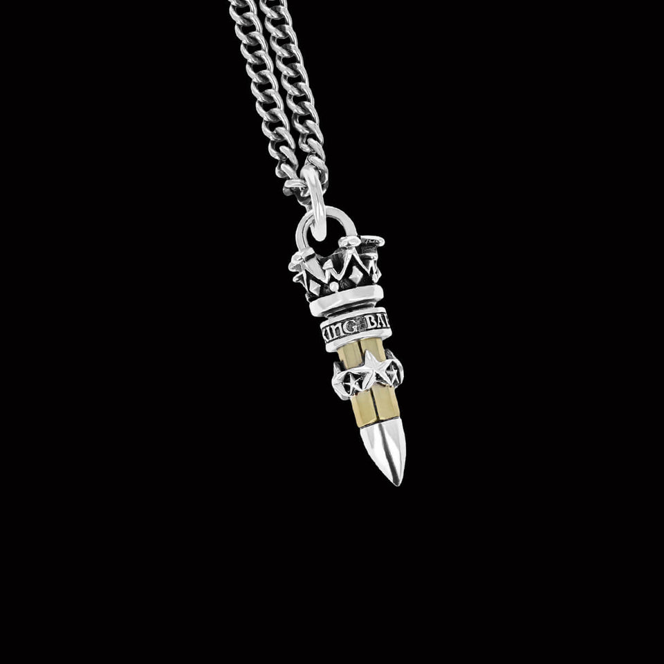 22 CALIBER STARS BULLET Pendant Chain for Men by King Baby Studio