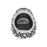 King Baby Classic ONYX STINGRAY TEXTURE Skull Mens Ring in Silver - Back Side