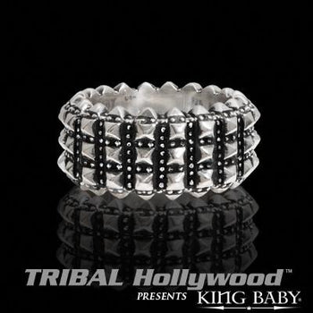 PYRAMID STUDDED Full Size Sterling Silver Ring by by King Baby