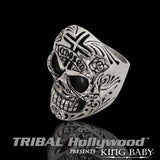CHOSEN DAY OF THE DEAD SKULL Sterling Silver Mens Ring by King Baby