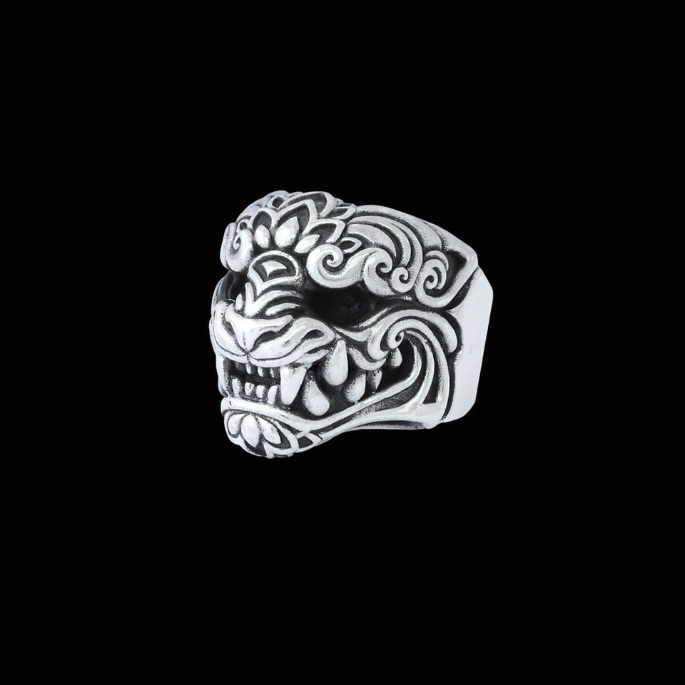 ONI MASK RING for Men in Sterling Silver by King Baby Studio