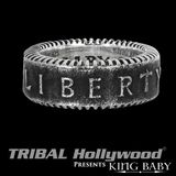THE LIBERTY RING Sterling Silver Mens Band Ring by King Baby