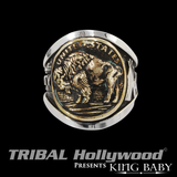 BUFFALO NICKEL RING Silver and Gold Alloy Mens Ring by King Baby
