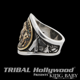 BUFFALO NICKEL RING Silver and Gold Alloy Mens Ring by King Baby