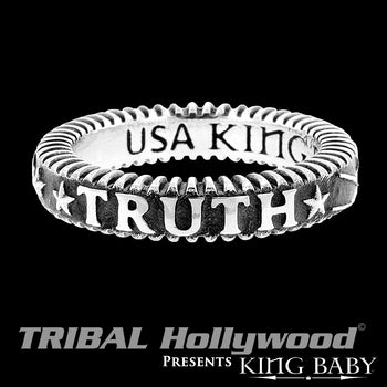 TRUTH THIN WIDTH RING Stackable Silver King Baby Mens Ring