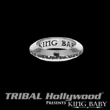CHAMFERED STACKABLE RING Thin Width Silver King Baby Mens Ring