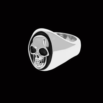 LARGE MANIAC SKULL RING for Men in Sterling Silver by King Baby