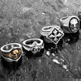 BRASS SKULL CIGAR BAND RING for Men in Silver by King Baby Studio