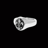 FLEUR-DE-LYS SIGNET RING for Men in Sterling Silver by King Baby