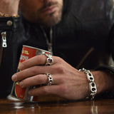 King Baby POP TOP SMALL Sterling Silver Beer Tab Mens Link Bracelet
