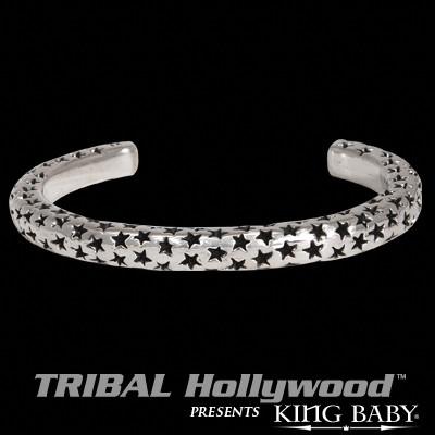 SEEING STARS Thin Width Silver Cuff Bracelet by King Baby