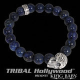 DAY OF THE DEAD SKULL Lapis Bead Bracelet by King Baby