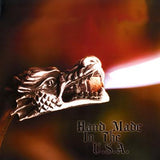 DRAGON Large Braided Leather Bracelet with Silver Dragon by King Baby