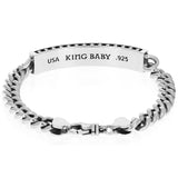 F*** YOU Mens ID Tag Link Bracelet in Sterling Silver by King Baby - Back Side