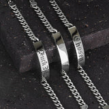 F*** YOU Mens ID Tag Link Bracelet in Sterling Silver by King Baby with Chosen and Blank ID Bracelets