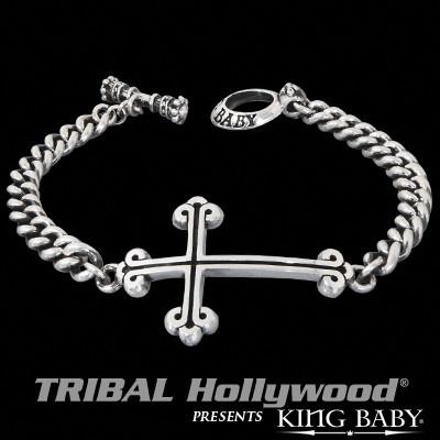 925 Sterling Silver Cross Bracelet with 4mm Onyx Beads | Shop 925 Silver  Bujukan Mens Bracelets | Gabriel & Co