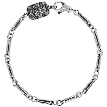 PAPERCLIP LINK SMALL Mens Bracelet in Sterling Silver by King Baby