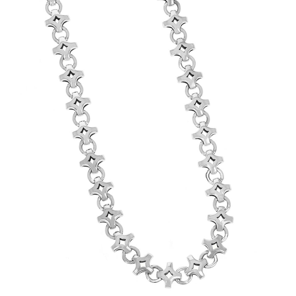 DIAMOND LINK Sterling Silver Mens Necklace Chain by King Baby