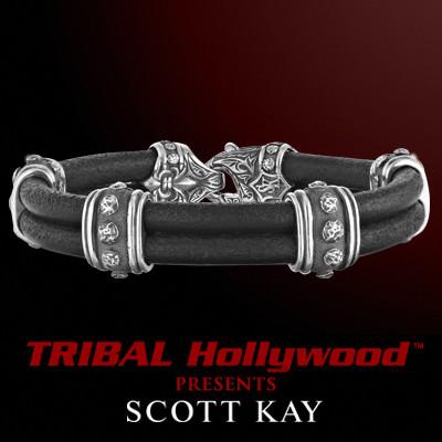 BOLTED RIVET Double Cord Bracelet by Scott Kay Sterling Silver