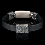 William Henry LAYLA DINO BONE Fossil ID Tag Leather Bracelet for Men