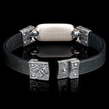 William Henry LAYLA DINO BONE Fossil ID Tag Leather Bracelet for Men