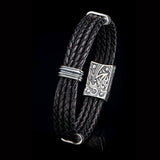 William Henry FREE BIRD Multi-Strand Leather Rock and Roll Mens Bracelet
