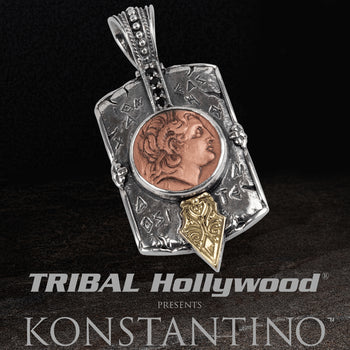 Konstantino ALEXANDER COIN DOGTAG in Silver & Copper w/ Gold Arrowhead