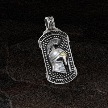 Konstantino TROJAN HELMET DOG TAG for Men in Sterling Silver