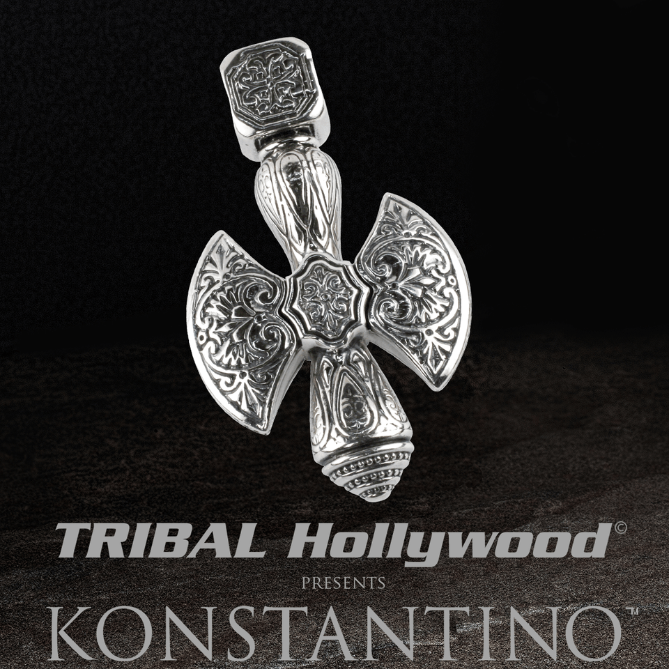 Konstantino BATTLE AXE Sterling Silver Mens Chain Pendant