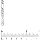 Tribal Hollywood FIGARO Chain 7mm in Sterling Silver - Measurement