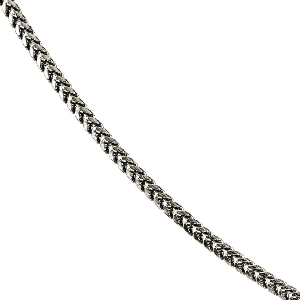 Backstage Dark Mens Franco Chain in Oxidized Stainless Steel - 4mm / 26 Inches | Tribal Hollywood