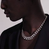 Model Wearing John Hardy Mens Classic 14mm Curb Link Heavy Duty Chain in Sterling Silver