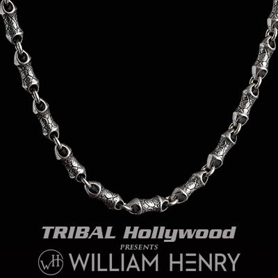 William Henry ARDENT Sterling Silver Hammered Link Necklace Chain for Men