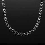 William Henry SCALLOP CHAIN Sterling Silver Mens Link Necklace - Wearable View