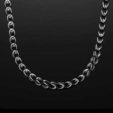 William Henry SCALLOP CHAIN Sterling Silver Mens Link Necklace - Wearable View