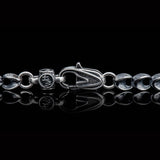 William Henry SCALLOP CHAIN Sterling Silver Mens Link Necklace - Clasp View