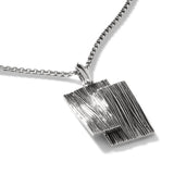 John Hardy Mens Interlocking Bamboo Pendant Necklace in Sterling Silver