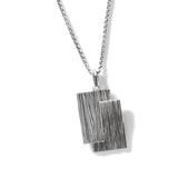 John Hardy Mens Interlocking Bamboo Pendant Necklace in Sterling Silver - Front View