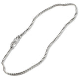 John Hardy Mens Silver 4mm Box Chain with Classic Chain Carabiner Clasp