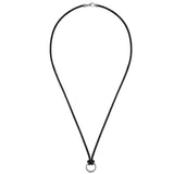 John Hardy Mens Leather Necklace with Classic Silver Connector Loop Full View
