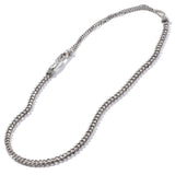 John Hardy Mens Silver 7mm Two-Gauge Curb Link Carabiner Chain Necklace