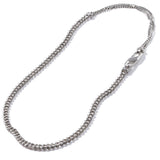 John Hardy Mens Silver 7mm Two-Gauge Curb Link Carabiner Chain Necklace