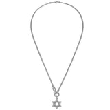John Hardy Mens Star of David Dual-Style Chain Silver Pendant Necklace
