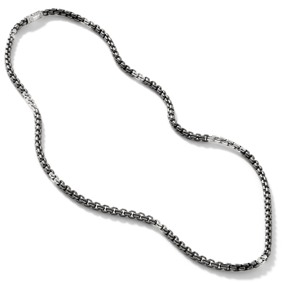 John Hardy Mens Industrial Rhodium and Silver Necklace Chain