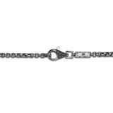 John Hardy Mens Pave Diamond Cross Necklace in Matte Black Rhodium and Brushed Silver