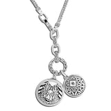 John Hardy Mens Medallions Necklace with Radial Design and Volcanic Texture Pendants - Reverse Side